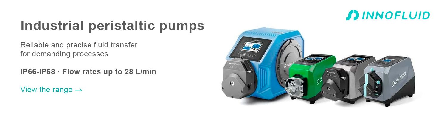 Industrial Innofluid peristaltic pumps for precise fluid transfer with flow rates up to 28 L/min