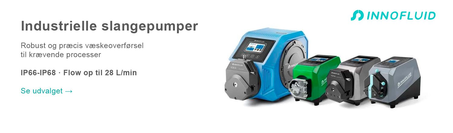 Industrielle Innofluid slangepumper til pr�cis v�skeoverf�rsel med flow op til 28 L/min