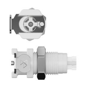 Q20 Lynkobling til panelmontering, hun, med ventil, POM