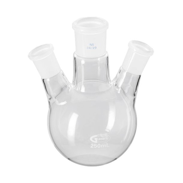 3000ml 3-Neck Round Bottom Flask - 24/40 Ground Joint Borosilicate Glass Lab Vessel