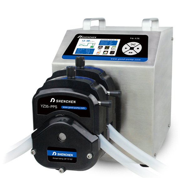 V6-12L Peristaltic Pump with 2 pcs. YZ35 PPS pump heads